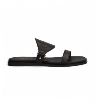 Alpe para mujer. 546708 Sandalias de Piel Sheila negro (36), Plano, Ninguno, Casual