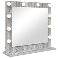 espejo de tocador rectangular gris sonoma 60 x 55 x 18 cm vidaxl