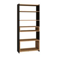 librero 7 estantes y negro fachada de mdf madera