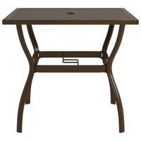 mesa de jardin  mesa de exterior de acero marron 815x815x72 cm