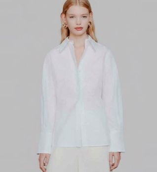 Marella para mujer. 2613111043200 Camisa Mltlegume blanco (42), Casual, Algodón, Manga larga