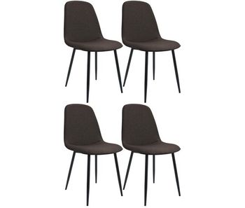 Set de 4 sillas de comedor maryam tela marrón 54x45x88 cm