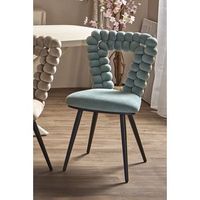 silla nimpha triangular terciopelo azul 47x47x85 cms