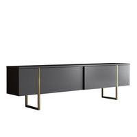 mueble tv luxe dorado antracita