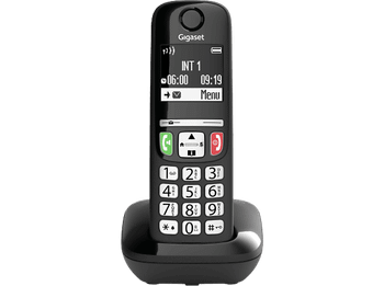 Teléfono - Gigaset E270 /Single /B, Inalámbrico, Bloqueo de llamadas, Compatible con ayudas auditivas, Volumen ajustable, Despertador, Negro