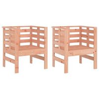 pack 2 uds sillas de jardin  silla de exterior  sillon madera abeto douglas 615x53x71 cm