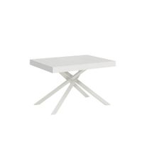 mesa extensible 80x120204 cm efecto madera fresno blanco hierro