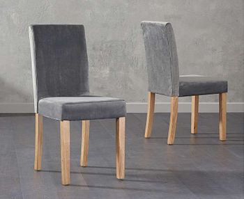 Mia Grey Velvet Dining Chairs - Grey