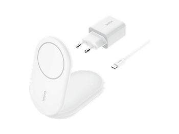 Cargador móvil inalámbrico - Belkin WIB007VFWH, Compatibilidad con Dispositivos que funcionen Estándar Qi2, 15W, Blanco