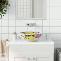 lavabo sobre encimera  lavabo de bano moderno redondo ceramica multicolor 41x14 cm cfw13567