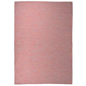 Alfombra De Exterior De Tejido Plano Rojo 160x230 Cm Vidaxl
