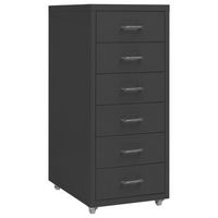 cajonera mueble de oficina con ruedas 6 cajones 28 x 41 x 69 cm en metal antracita dec024556
