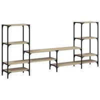mueble de tv madera de ingenieria roble sonoma 2065x285x95 cm vidaxl