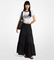 michael kors para mujer ms673bfklz falda maxi fruncida negro xs casual algodon