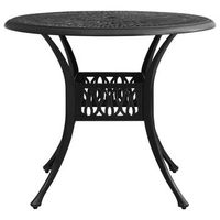 mesa de jardin  mesa de exterior aluminio fundido negra 90x90x74 cm