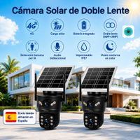 camara solar kerui 6mp 4g para exteriores camara de doble lente con panel solar impermeable para seguridad del hogar videovigilancia v380pro