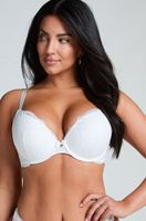 hunkemoller sujetador push-up de aros preformado marine blanco