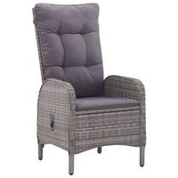conjunto de jardin vidaxl 2 sillones reclinables 1 mesita de ratan gris