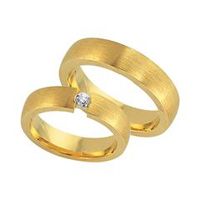 alianzas 8 quilates oro amarillo con diamante