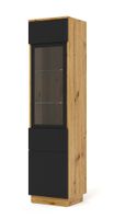 vitrina efecto madera crema y negro