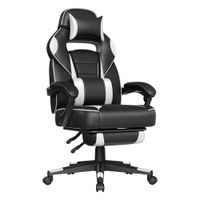 silla de oficina con reposapies ajustable negro  bianco