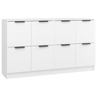 juego de 2 aparadores madera contrachapada blanco 60x30x70 cm