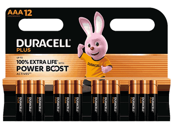 Pilas - Duracell Plus Powerboost, Tamaño AAA, 12 pilas