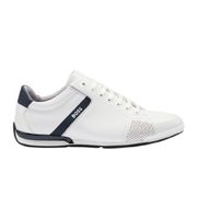 boss para hombre 50498282 zapatillas de piel saturn blanco 41 plano cordones casual