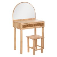 tocador y taburete infantil madera de hevea