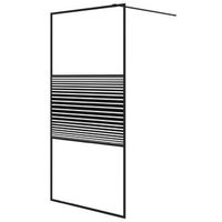 mampara de ducha vidrio esg transparente negro 100x195 cm vidaxl