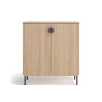 mueble almacenaje zapatero nogal claro 90x80x34 cm