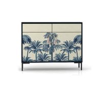 aparador mdf 2 puertas y 2 cajones estampado tropical