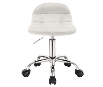 Silla de oficina giratoria 31x38 cm - estilo moderno, con ruedas - blanco crema