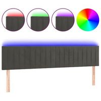cabecero con led de terciopelo gris oscuro 180x5x7888 cm vidaxl