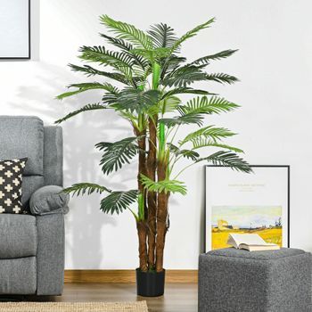 Planta Artificial De Pe Pp Cemento Homcom 16x16x160 Cm Verde
