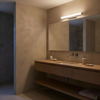 Leds C4 Baño Ip44 Toilet Slim 332mm Led 13.2 Blanco Cálido - 3000k On-off Cromo 880lm