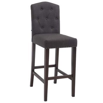 Taburete Louise En Tela Gris Oscuro 57x42x113 Cm Clp