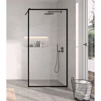 mampara ducha fija enmarcado fresh negro mate - 80cm