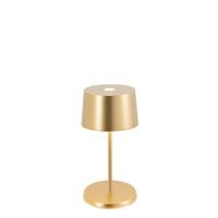 lampara de mesa led zafferano recargable oro amarillo mini