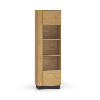 Vitrina 1 puerta paneles de mdf madera y negro