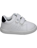 zapatillas respetuosas nakos 8011 infantiles blancas y marinas 22