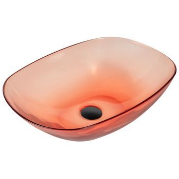 Lavabo Sobre Encimera De Baño Solid Surface Semi Transparente 54 X 36 Cm Rojo Moengo