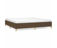 estructura de cama tela marron oscuro 200x200 cm