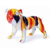 figura decorativa perro bulldog kuateh de poliresina 40x20x26 cm multicolor