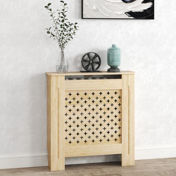 Cubre Radiador De Mdf Melamina De Madera Homcom 78x19x82 Cm Roble