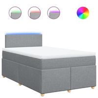 cama box spring con colchon tela gris claro 120x190 cm