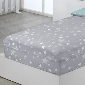 Saco Nórdico 4 Estaciones - Relleno Incluido - Cama Infantil Estrellas Stars Color Gris Talla Cama 105
