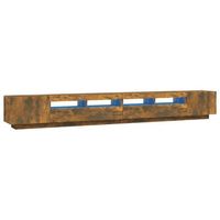 set de muebles tv con leds 3 pzas contrachapada roble ahumado vidaxl