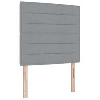 cama box spring led con cojin gris claro 100 x 200 cm tela vidaxl