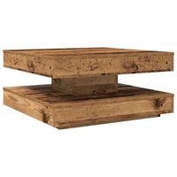 mesa de centro giratoria 360 grados envejecida 70x70x345 cm